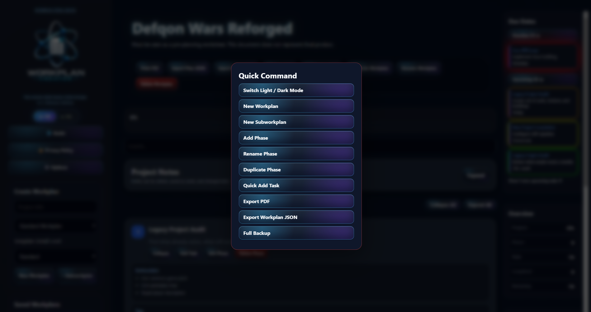 Quick Command List